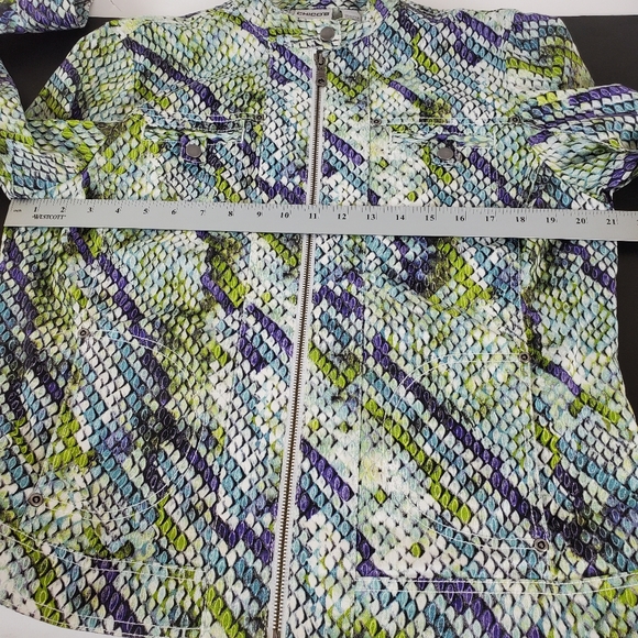 Chicos motorcycle style denim jacket snake look - Picture 6 of 14